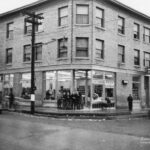 Exterior of E.G. Shettleworth's store on opening Day, December 1946. FHS Collection 100.